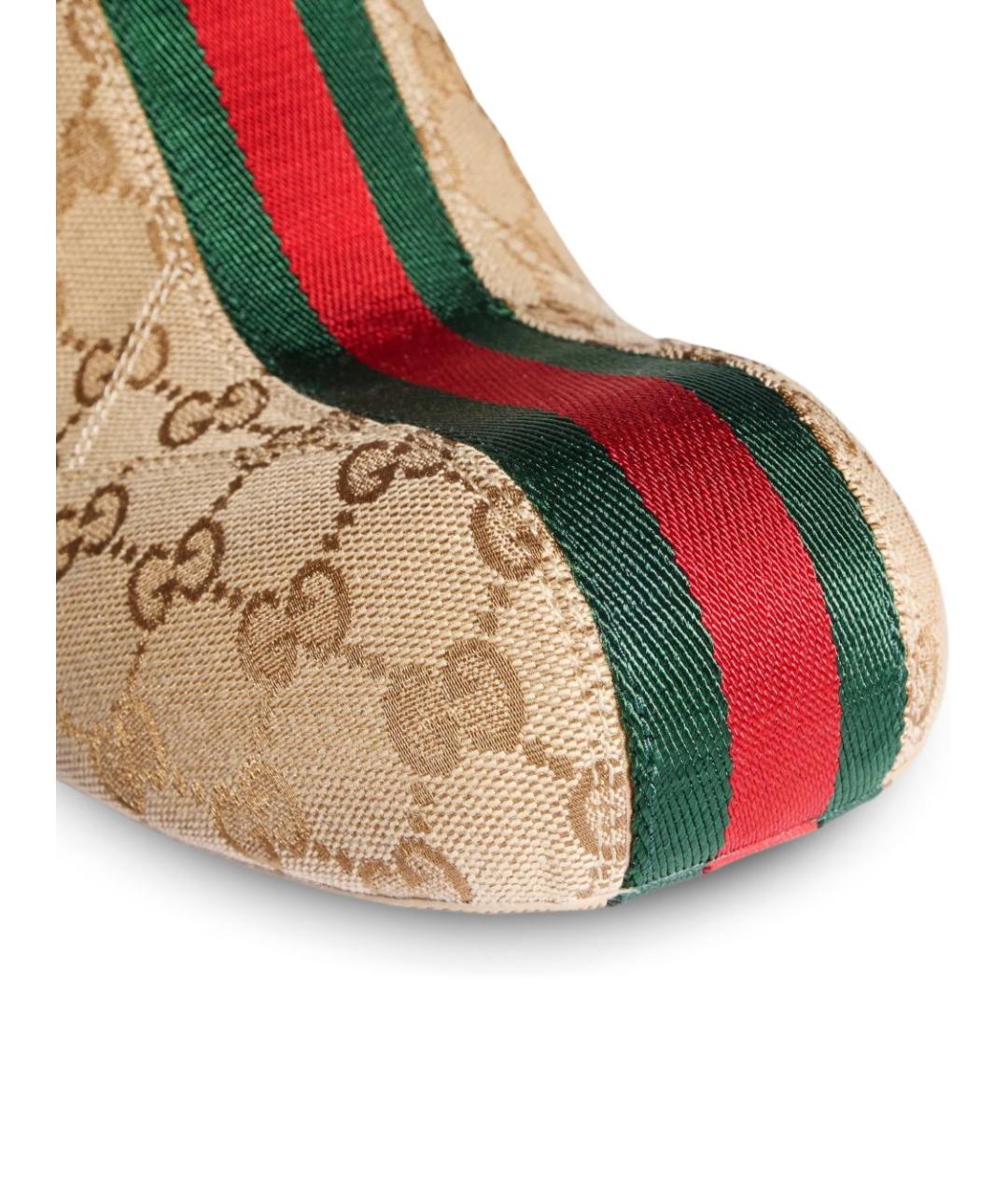 GUCCI Бежевые текстильные низкие ботинки, фото 4
