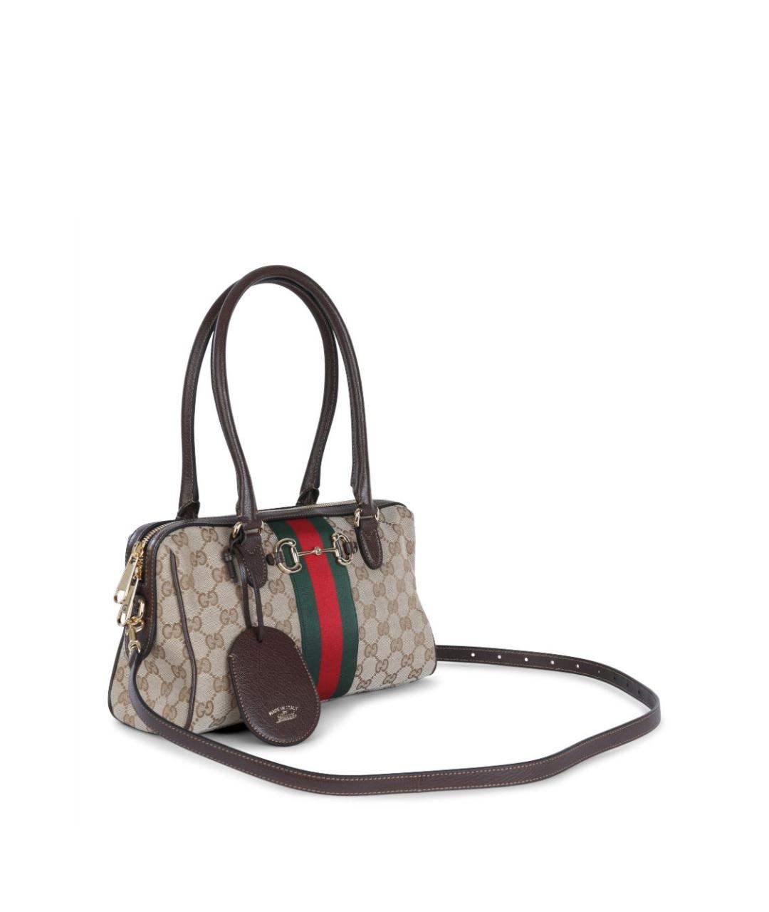 GUCCI Бежевая сумка через плечо из канвы, фото 3