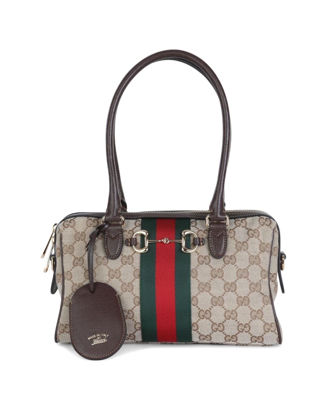 GUCCI Бежевая сумка через плечо из канвы, фото 1