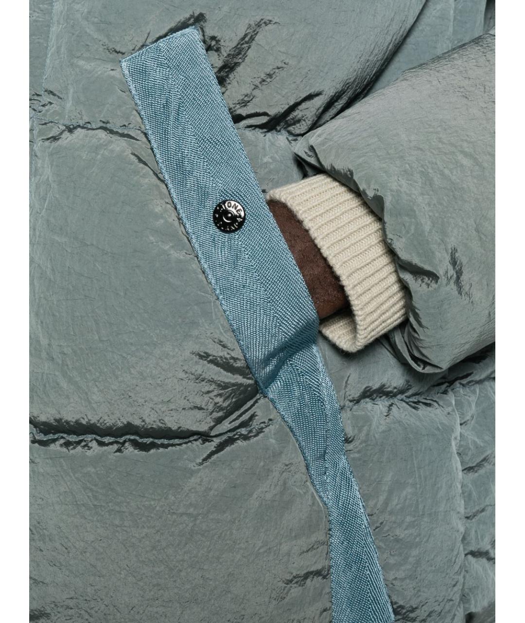STONE ISLAND Серый нейлоновый пуховик, фото 4