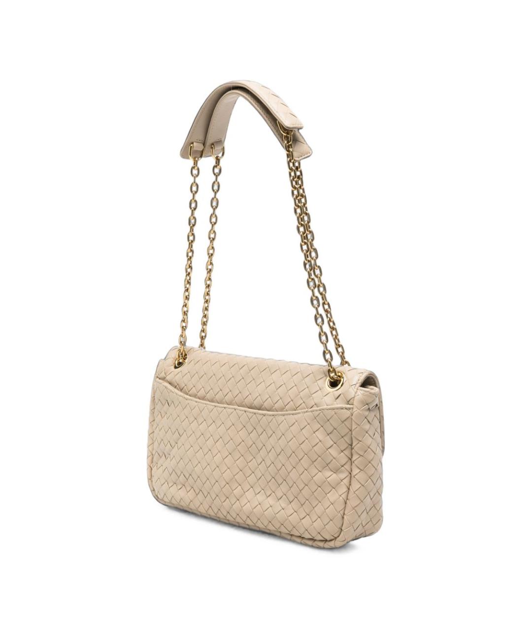 BOTTEGA VENETA Бежевая кожаная сумка через плечо, фото 2