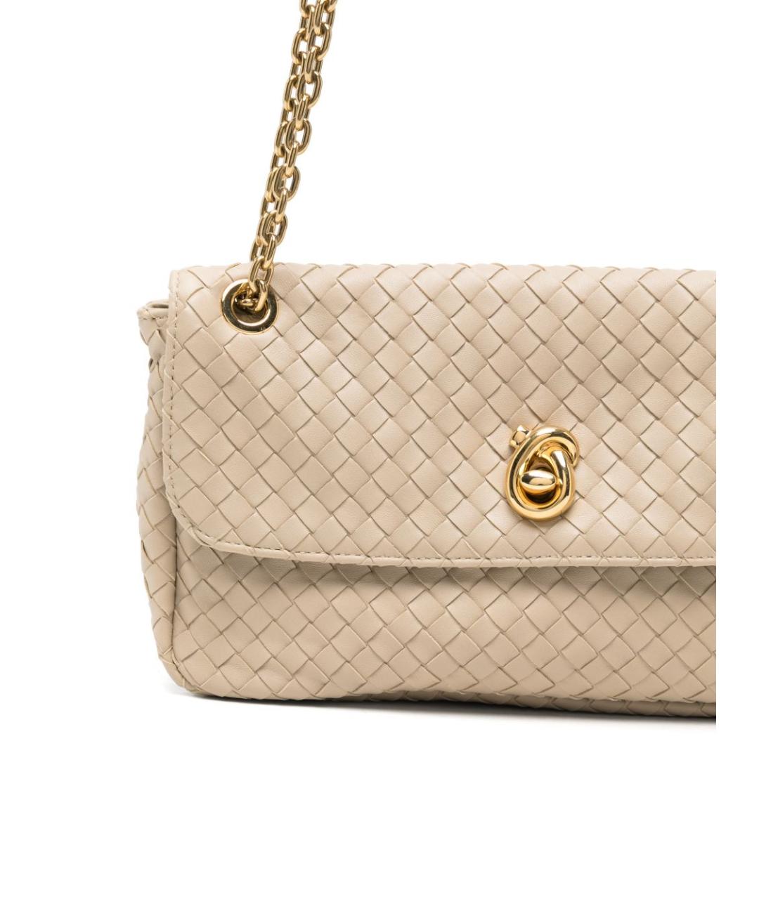 BOTTEGA VENETA Бежевая кожаная сумка через плечо, фото 3
