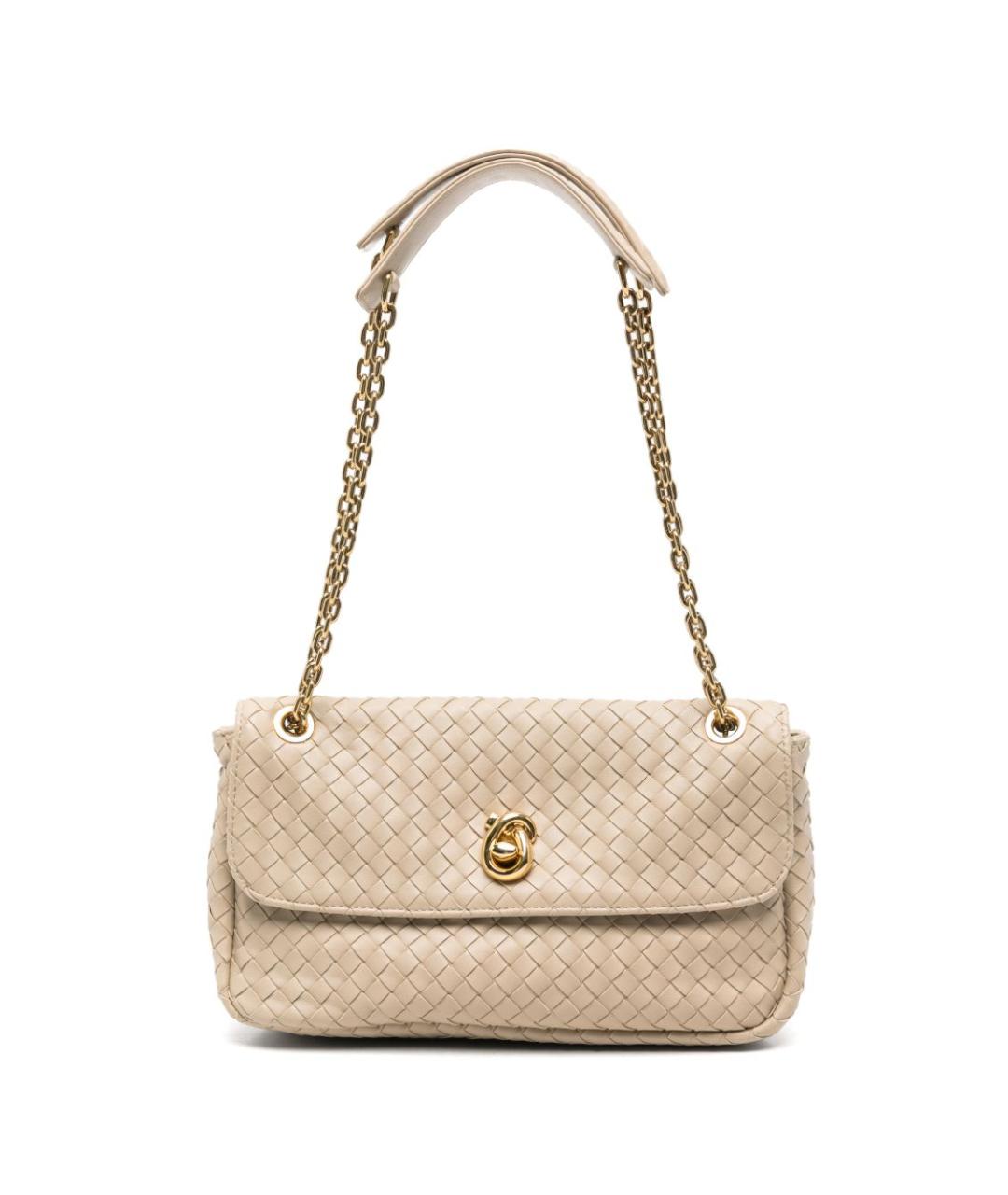 BOTTEGA VENETA Бежевая кожаная сумка через плечо, фото 1