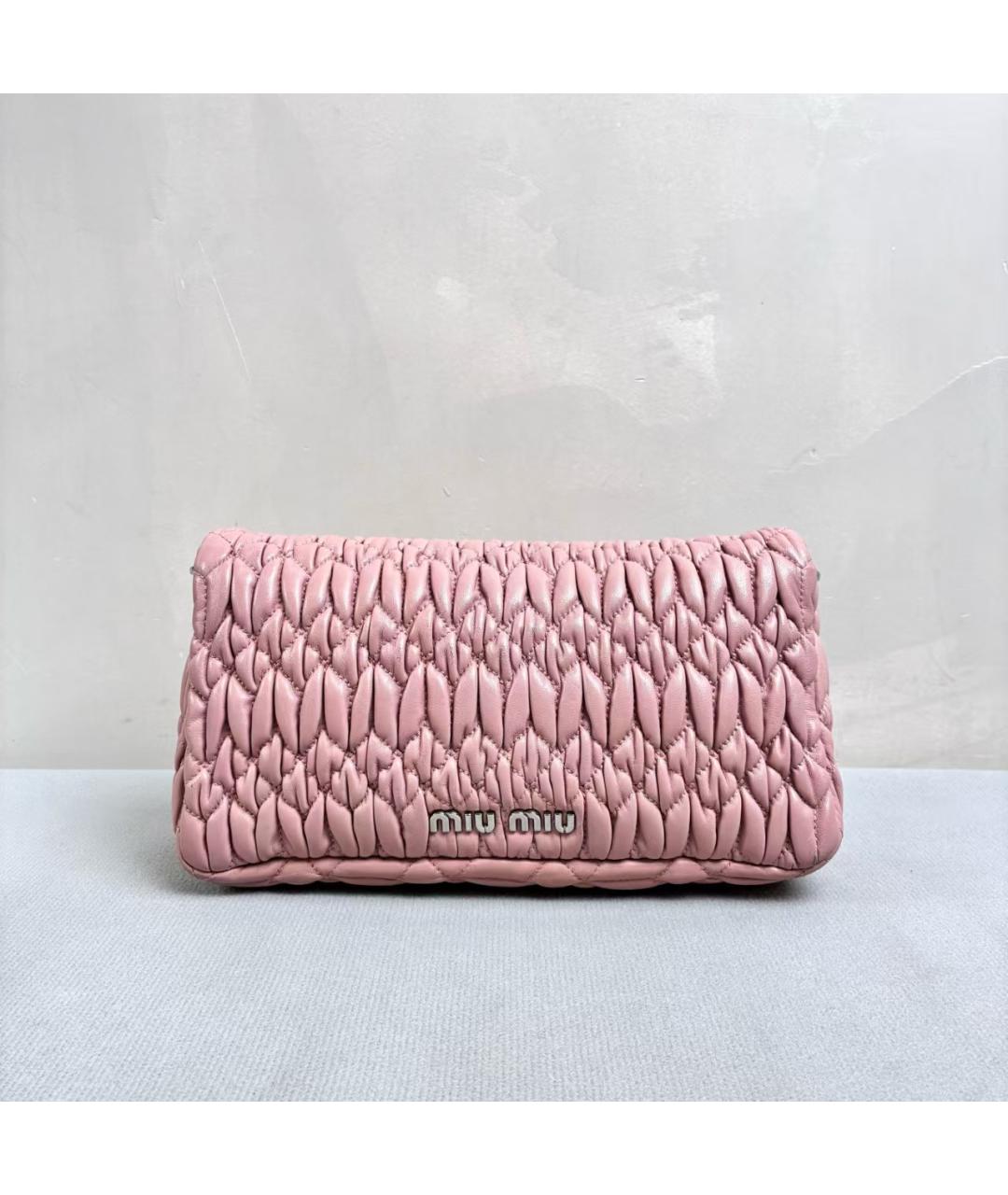 MIU MIU Розовая кожаная сумка через плечо, фото 3