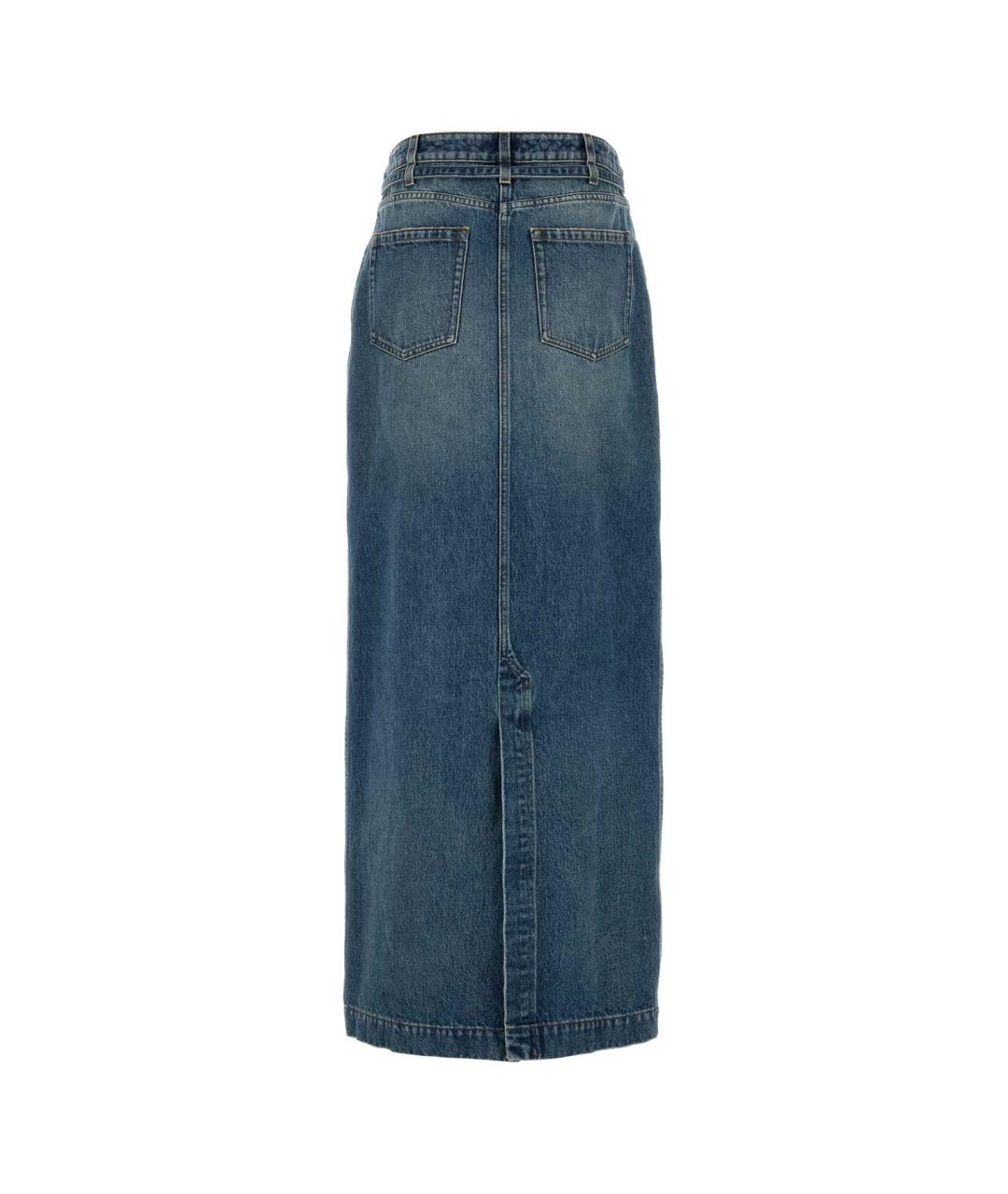 DRIES VAN NOTEN Голубая хлопковая юбка макси, фото 2