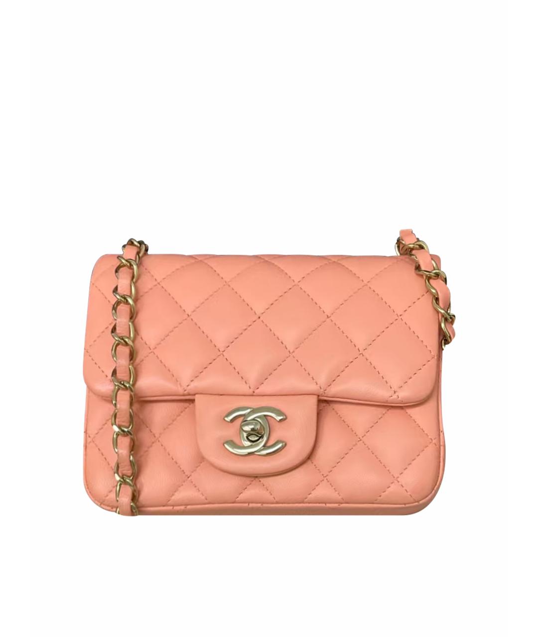 CHANEL Коралловая кожаная сумка через плечо, фото 1