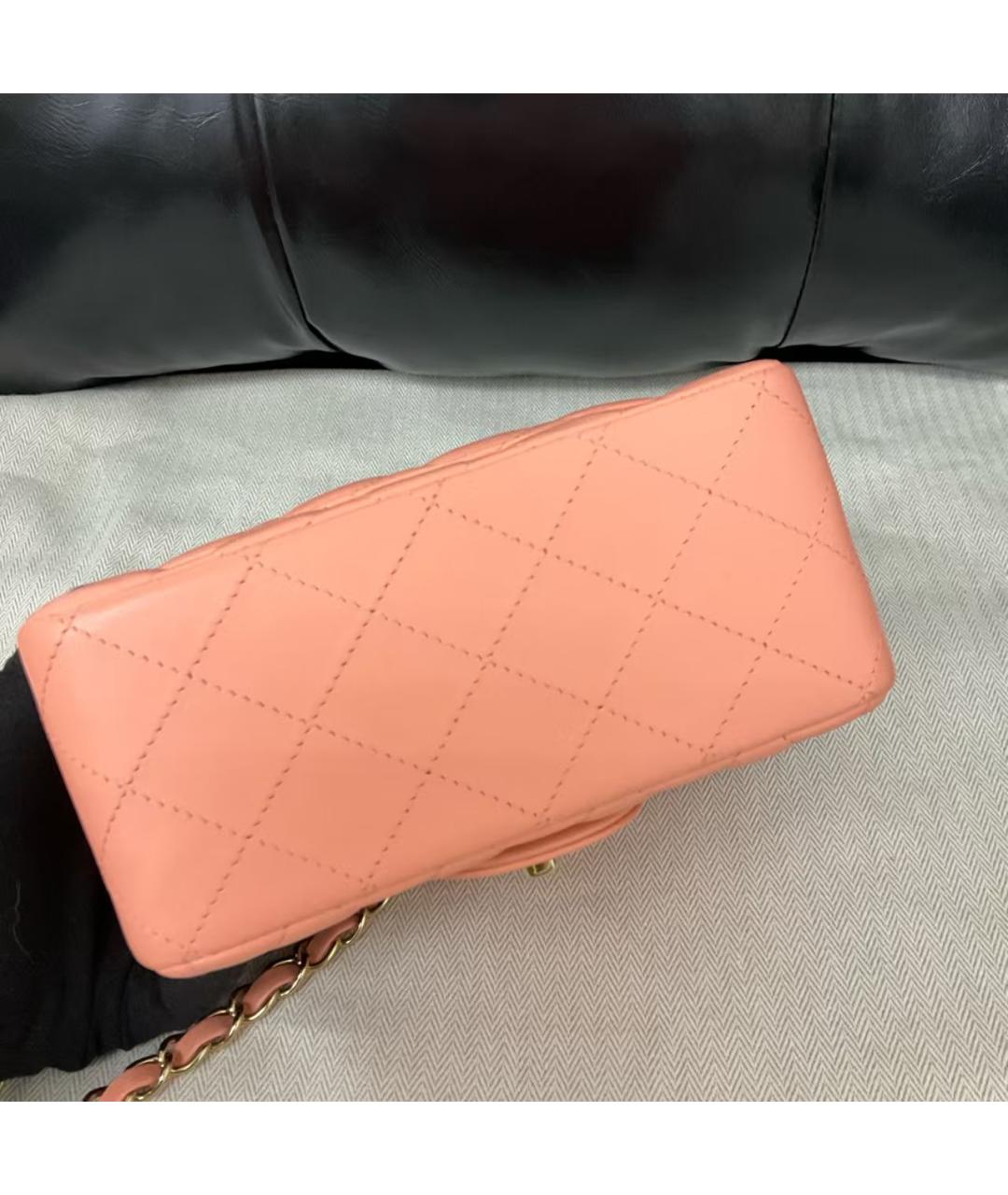CHANEL Коралловая кожаная сумка через плечо, фото 3
