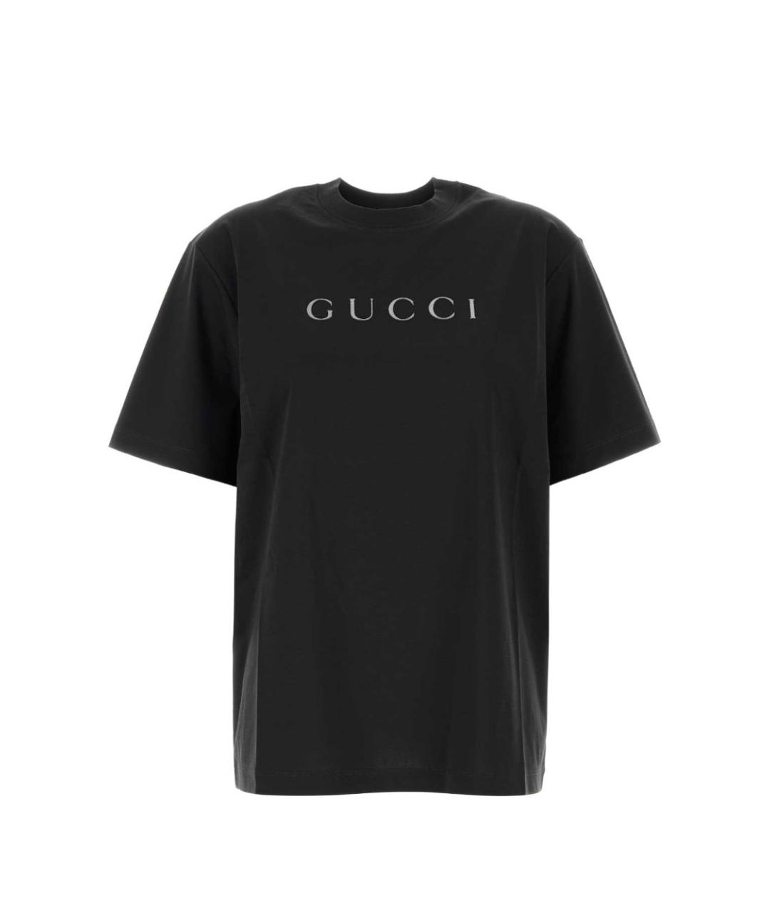 GUCCI Черная хлопковая футболка, фото 1