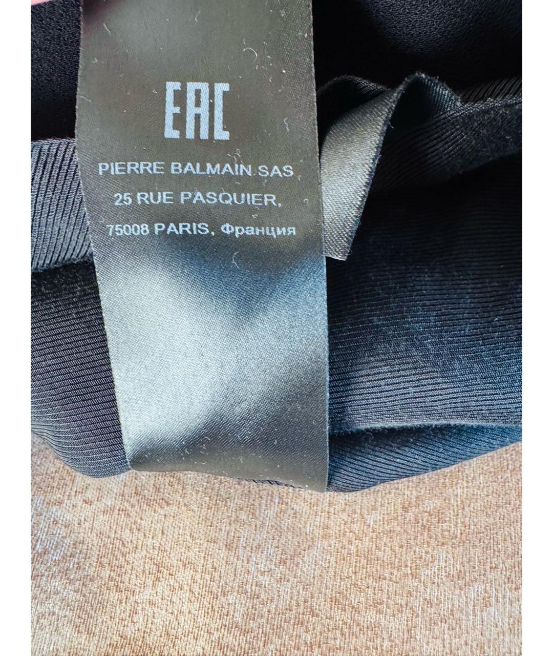 BALMAIN Черная вискозная юбка мини, фото 6