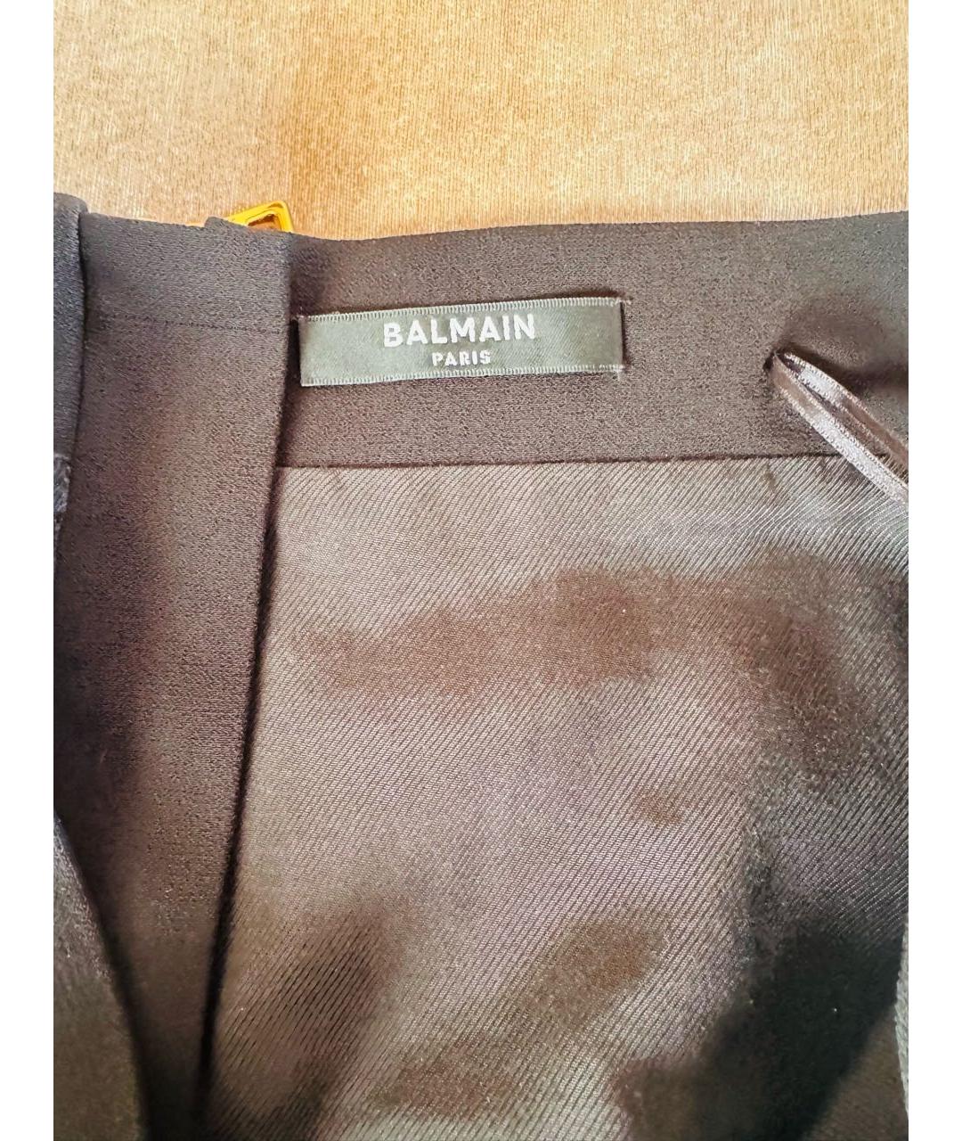 BALMAIN Черная вискозная юбка мини, фото 5