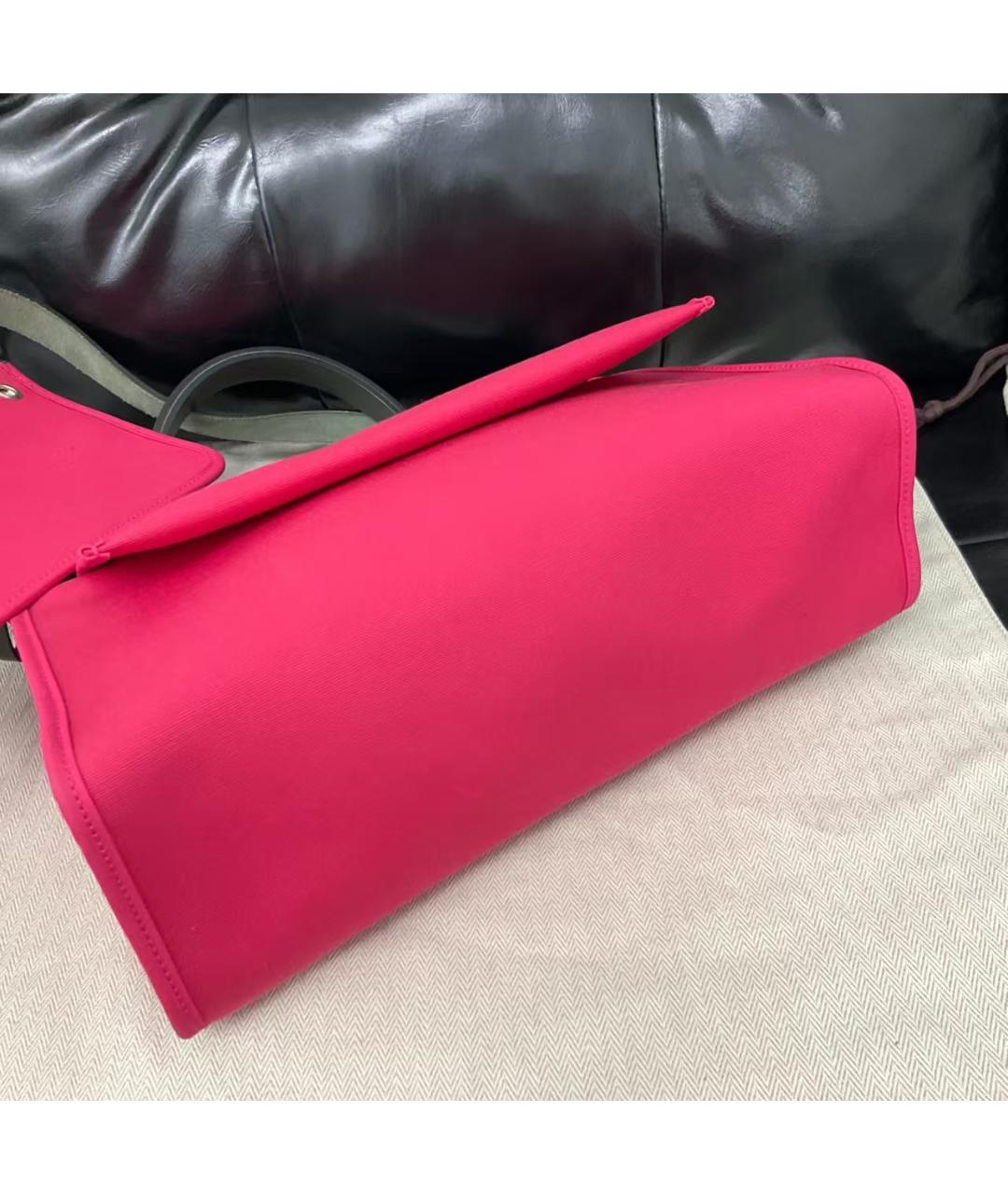 HERMES Фуксия сумка через плечо из канвы, фото 3