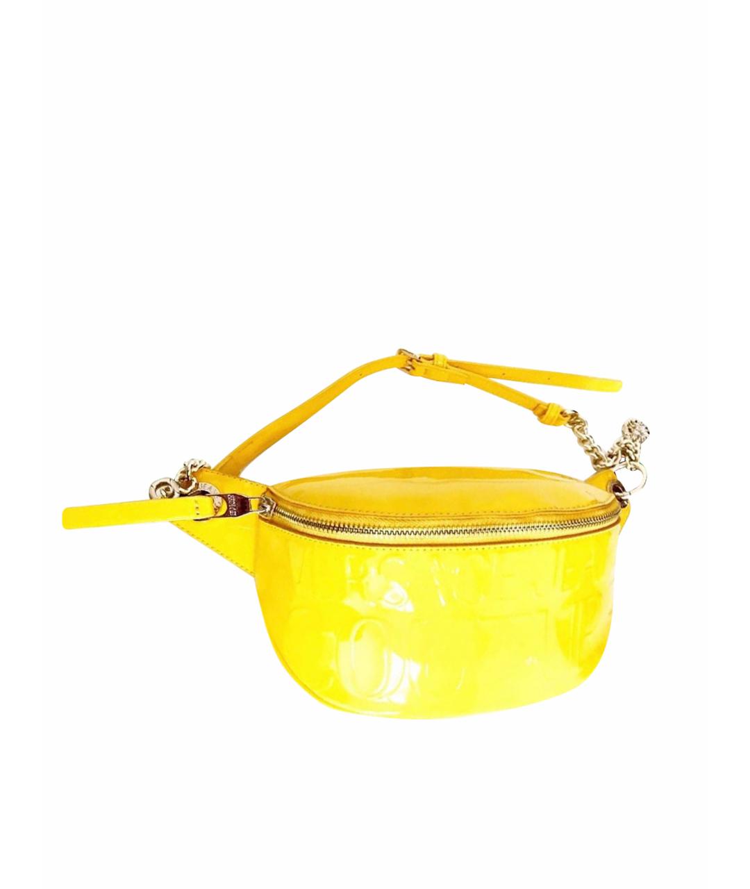 VERSACE JEANS COUTURE Желтая поясная сумка из искусственной кожи, фото 1