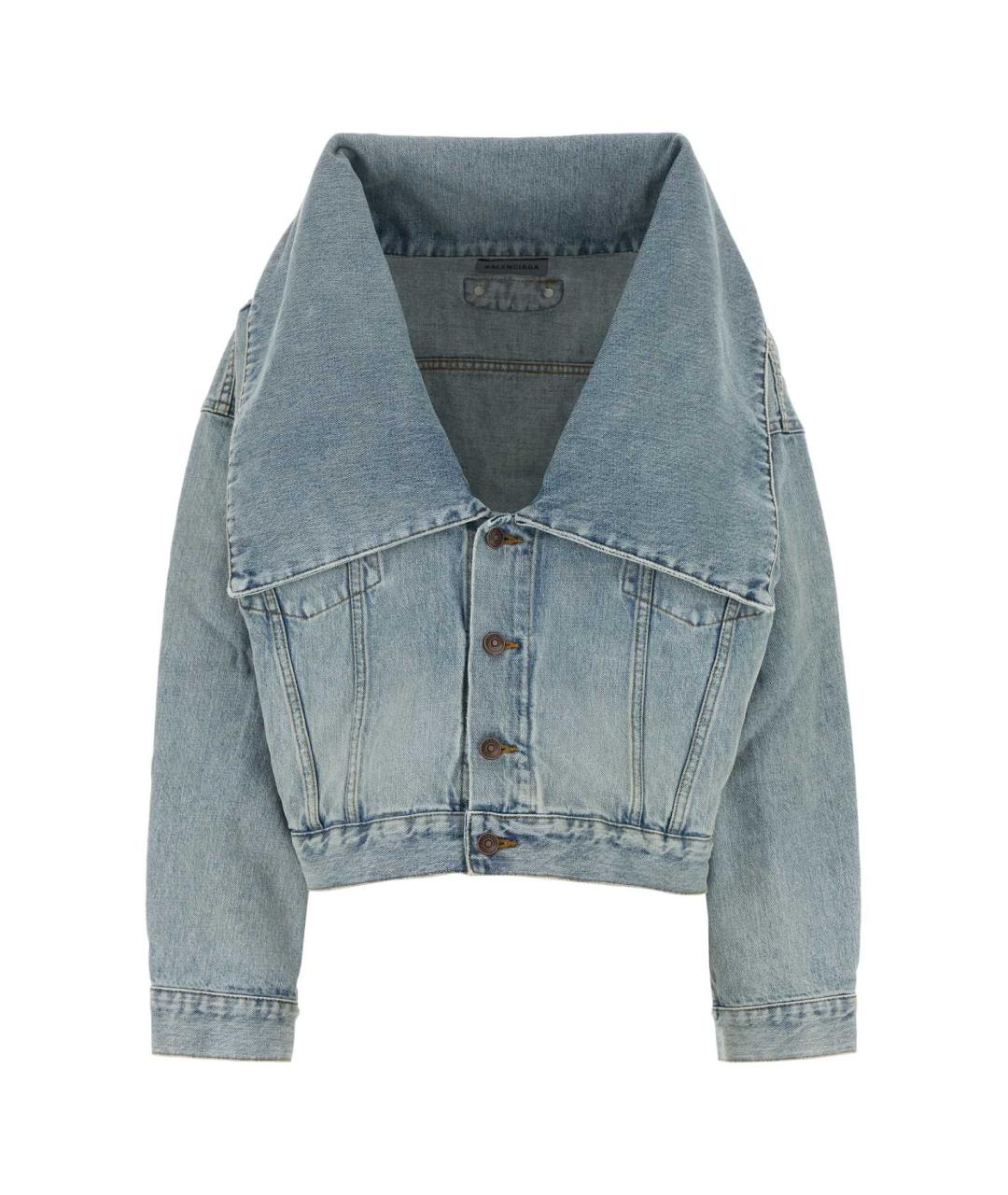 BALENCIAGA Голубая хлопковая куртка, фото 3