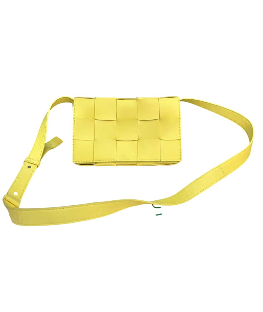 BOTTEGA VENETA Желтая кожаная сумка через плечо, фото 1
