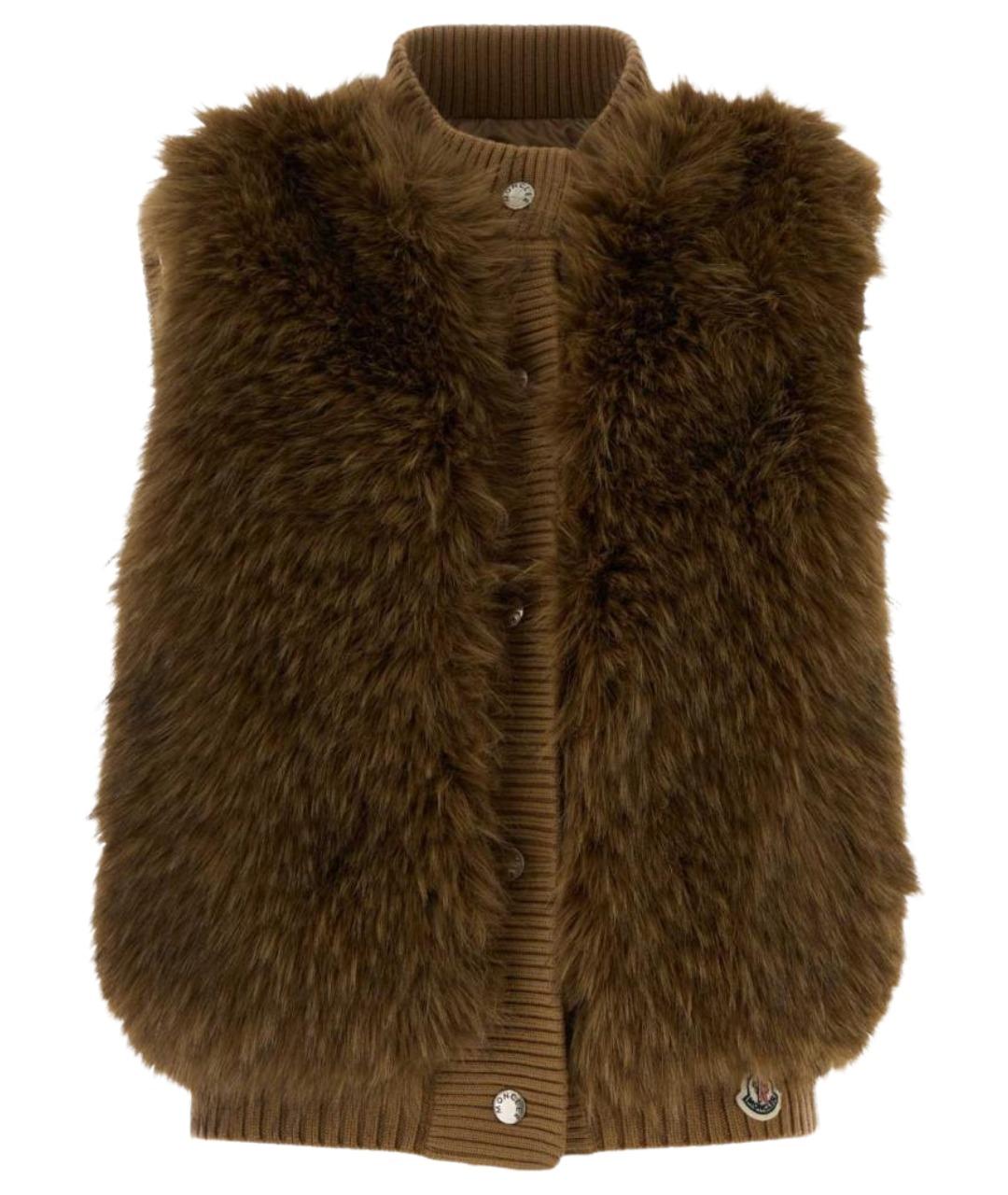 MONCLER Коричневый жилет, фото 1