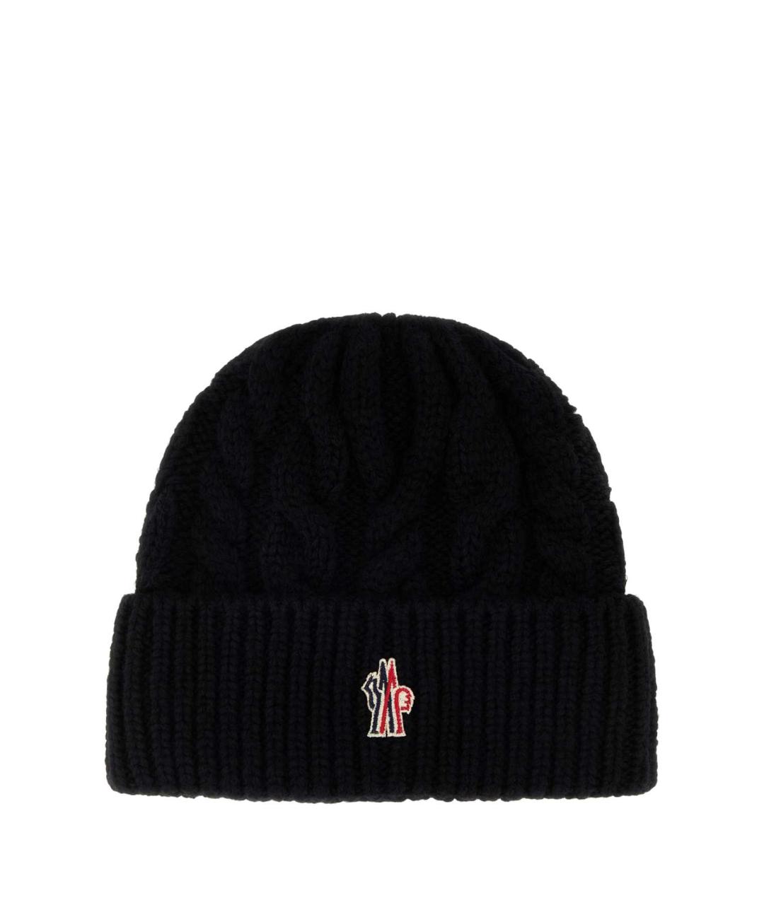 MONCLER GRENOBLE Черная шерстяная шапка, фото 1