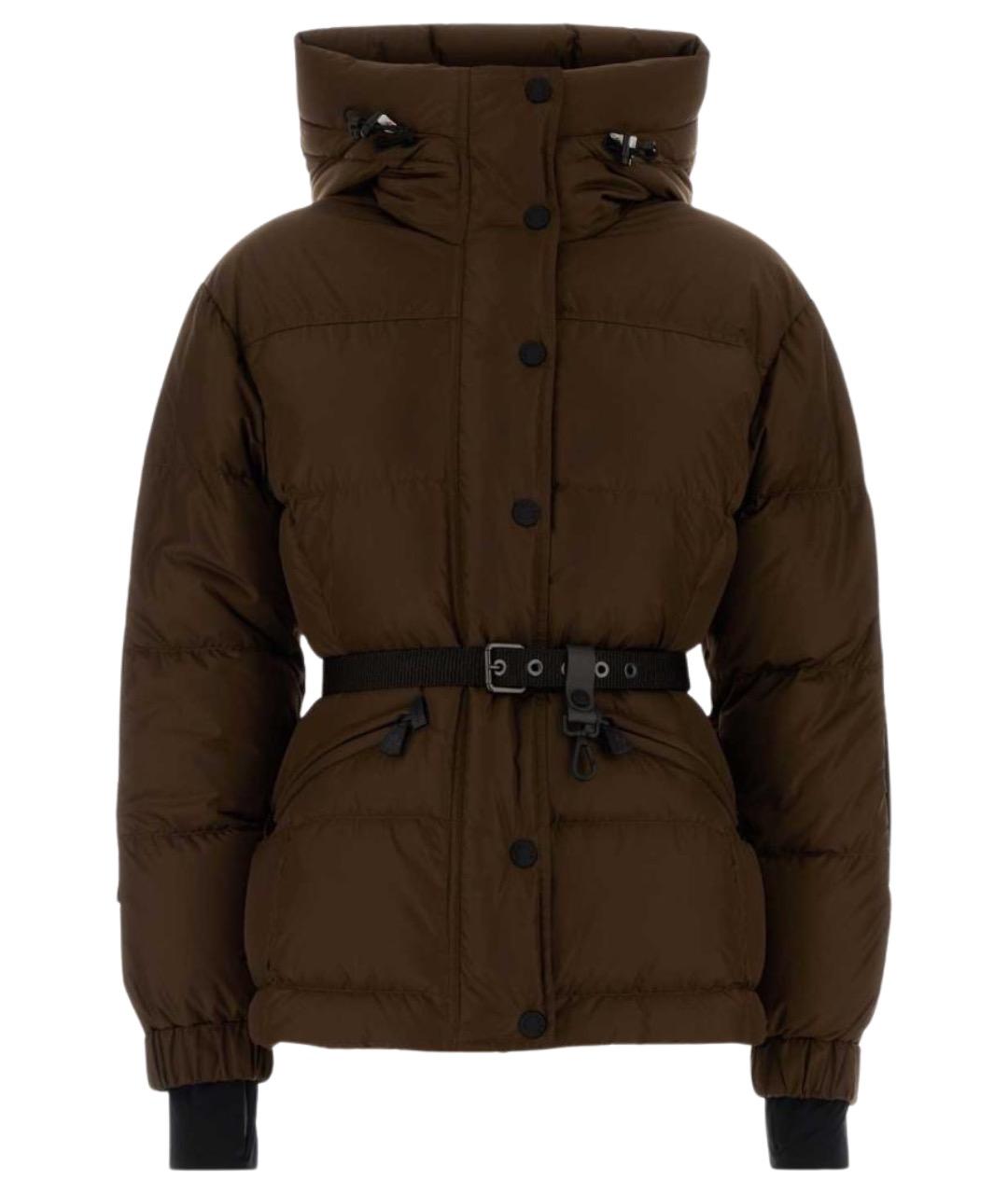 MONCLER GRENOBLE Коричневый полиэстеровый пуховик, фото 1