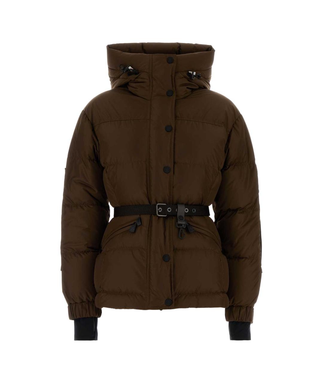 MONCLER GRENOBLE Коричневый полиэстеровый пуховик, фото 3