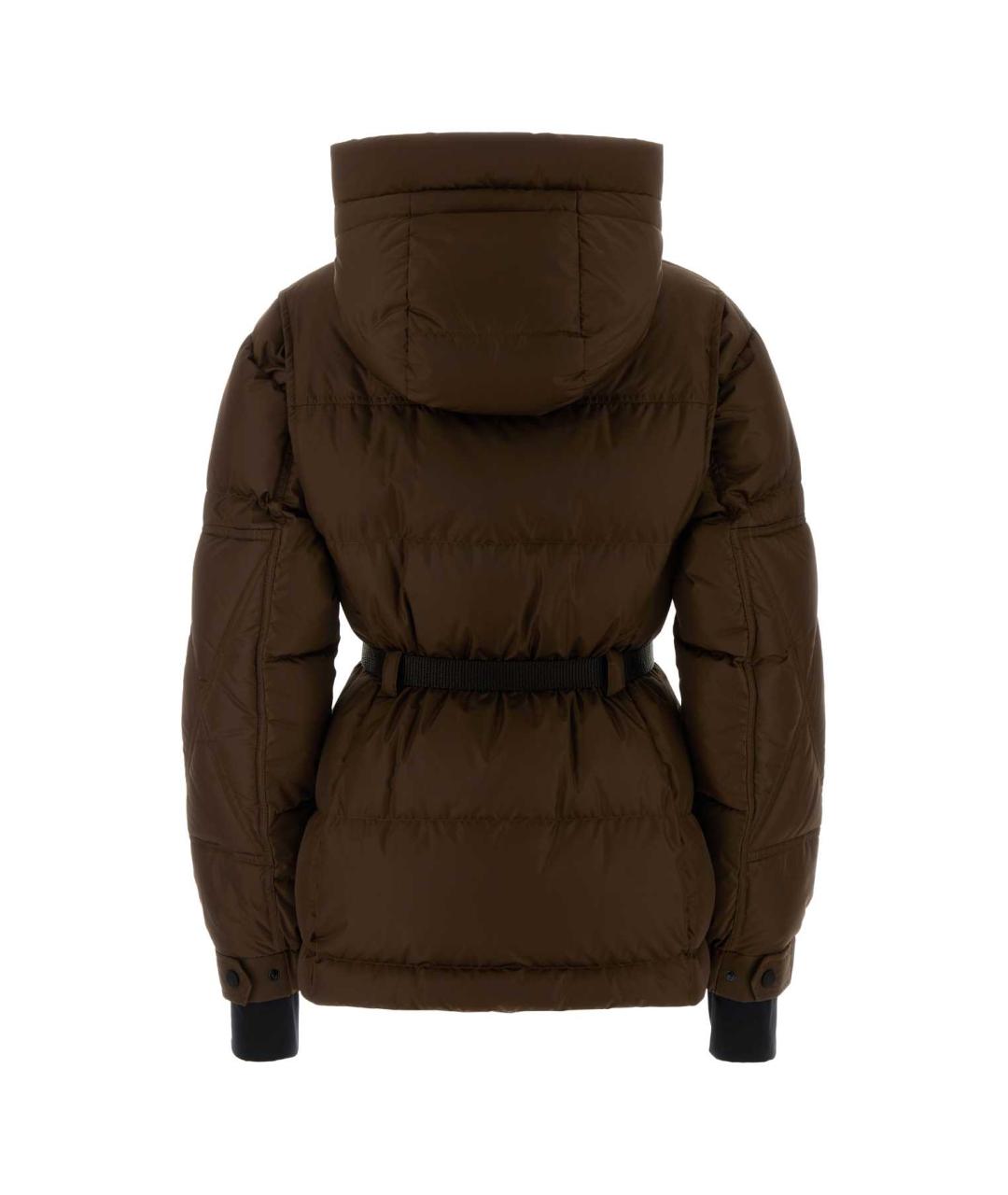 MONCLER GRENOBLE Коричневый полиэстеровый пуховик, фото 2