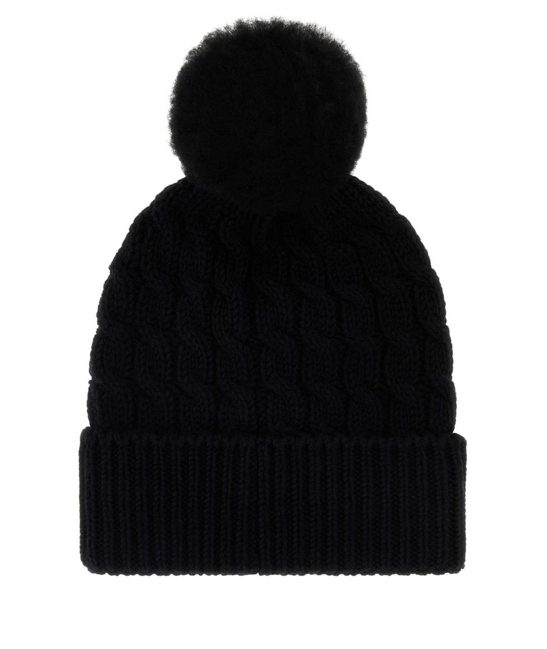 MONCLER GRENOBLE Черная шерстяная шапка, фото 2