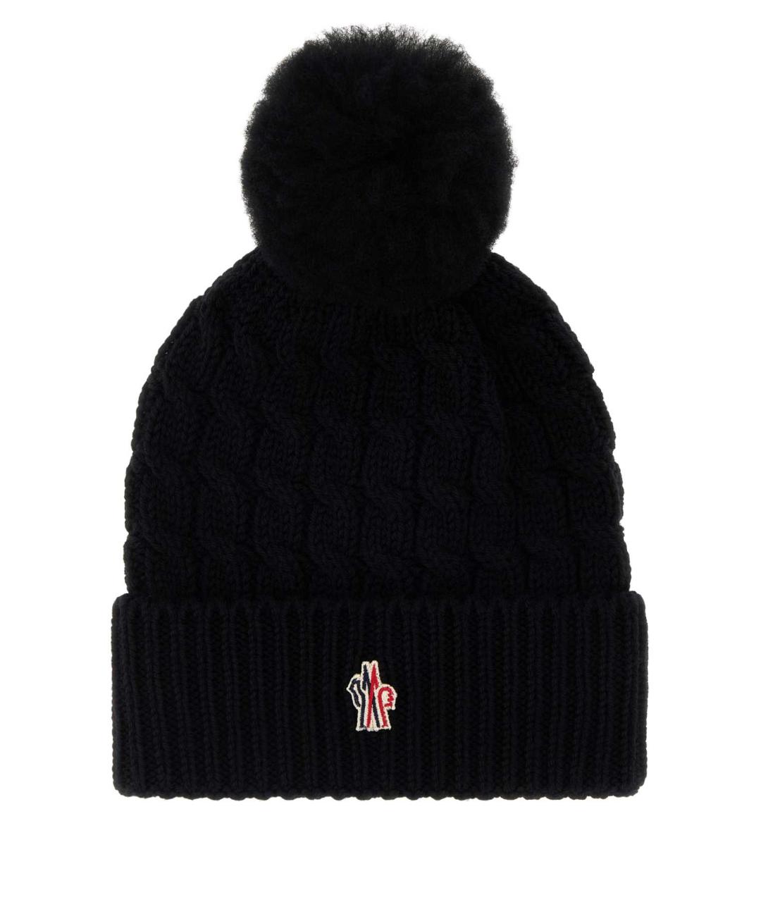 MONCLER GRENOBLE Черная шерстяная шапка, фото 1