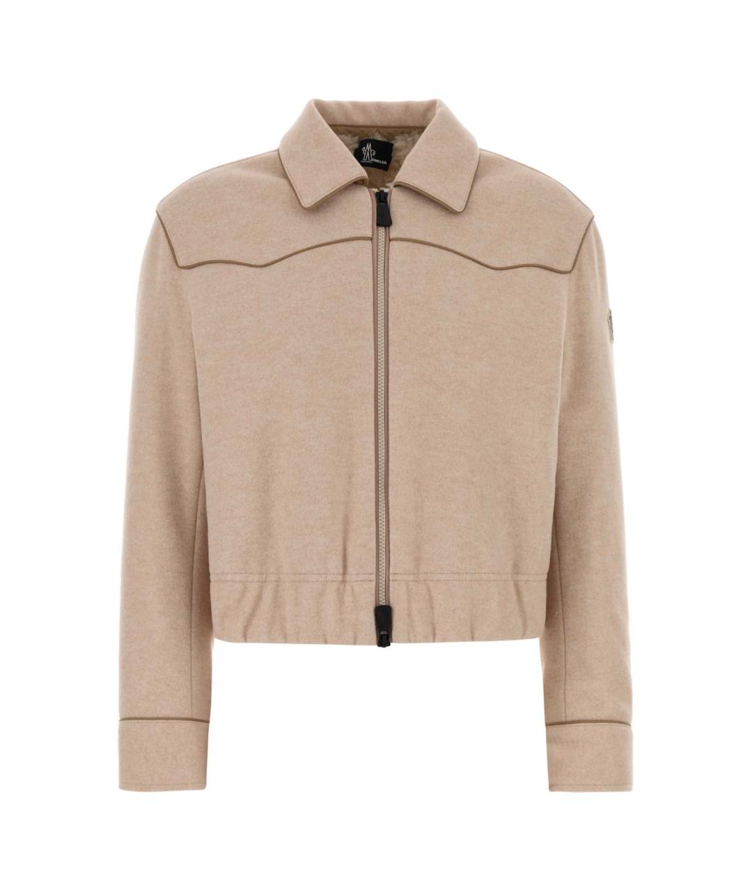 MONCLER GRENOBLE Бежевая полиэстеровая куртка, фото 1