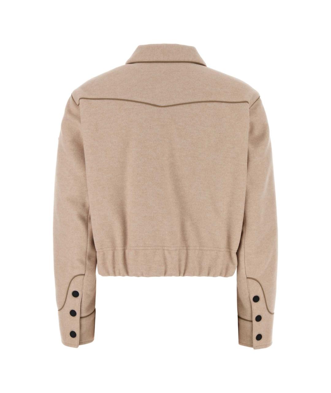 MONCLER GRENOBLE Бежевая полиэстеровая куртка, фото 2