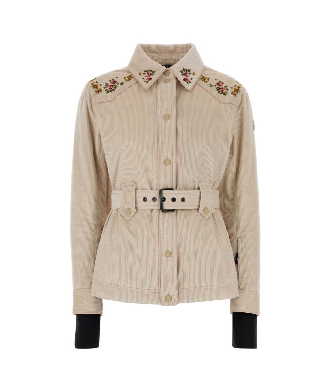 MONCLER GRENOBLE Бежевый полиэстеровый пуховик, фото 3