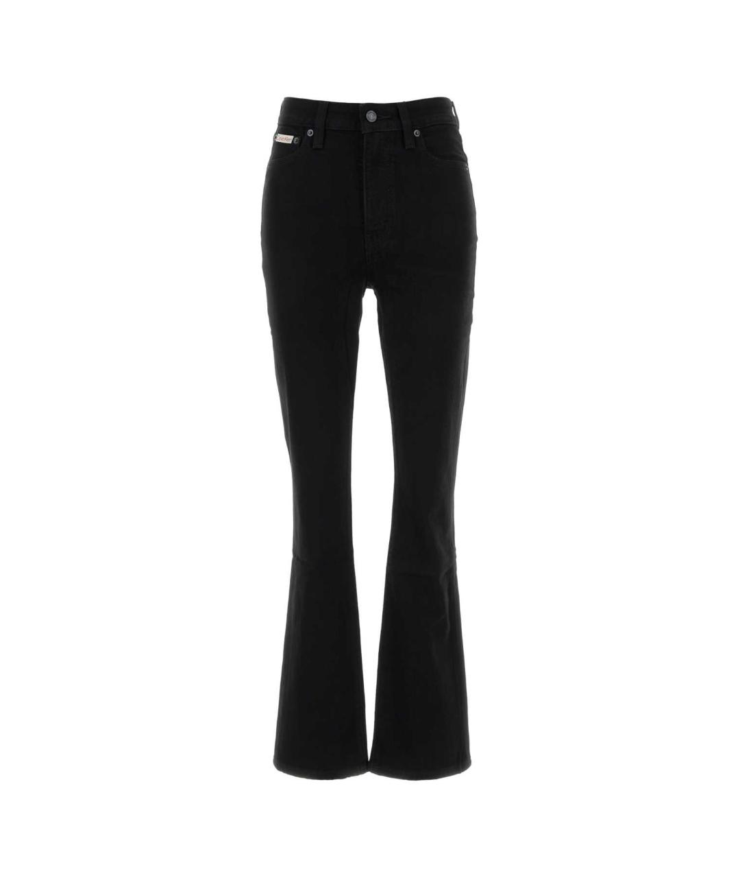 CALVIN KLEIN COLLECTION Черные хлопко-эластановые прямые джинсы, фото 1