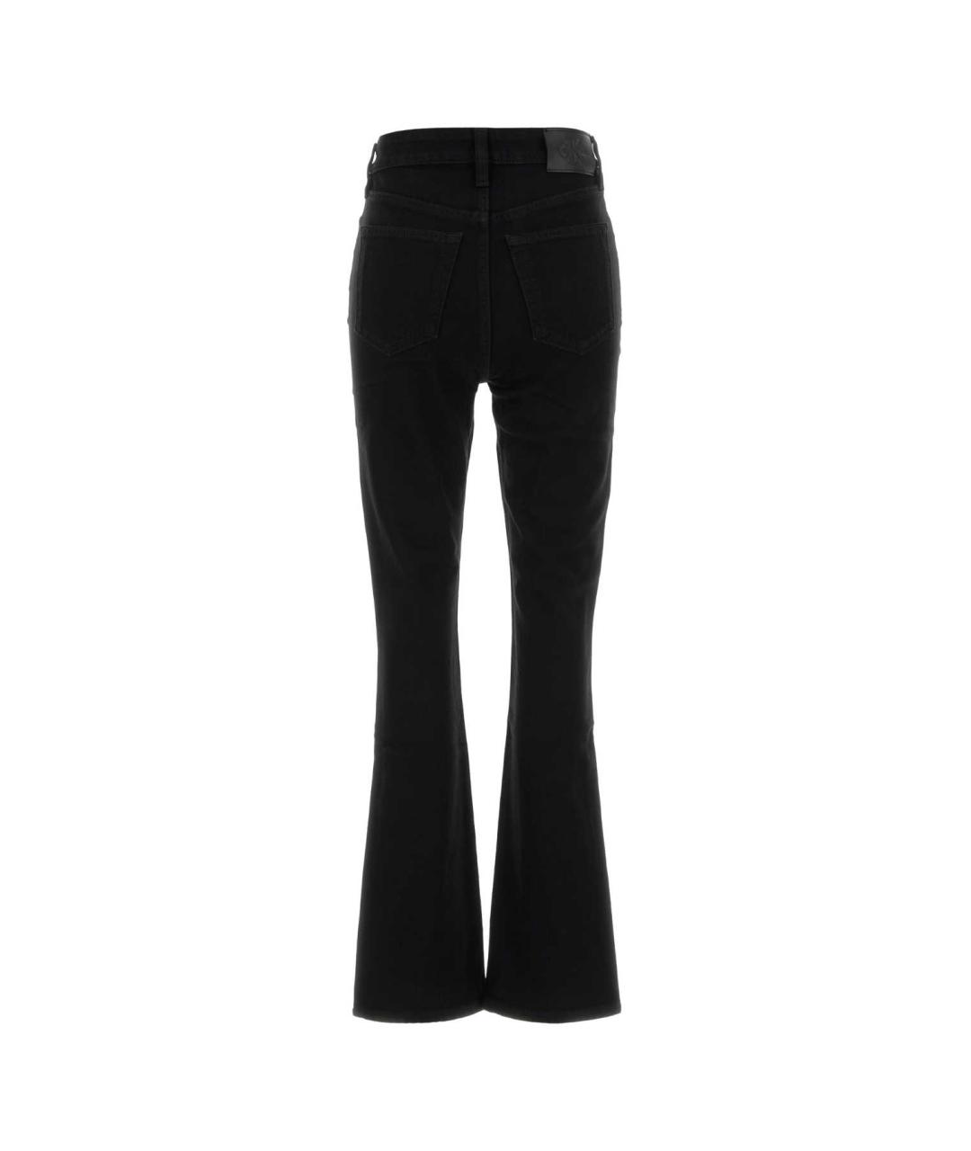 CALVIN KLEIN COLLECTION Черные хлопко-эластановые прямые джинсы, фото 2