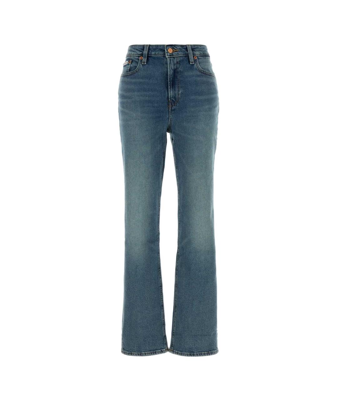 CALVIN KLEIN COLLECTION Голубые хлопковые прямые джинсы, фото 1