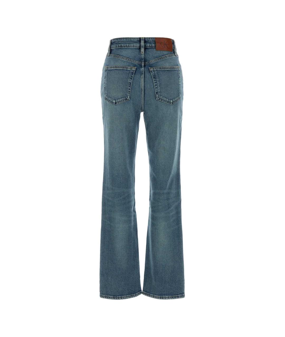 CALVIN KLEIN COLLECTION Голубые хлопковые прямые джинсы, фото 2