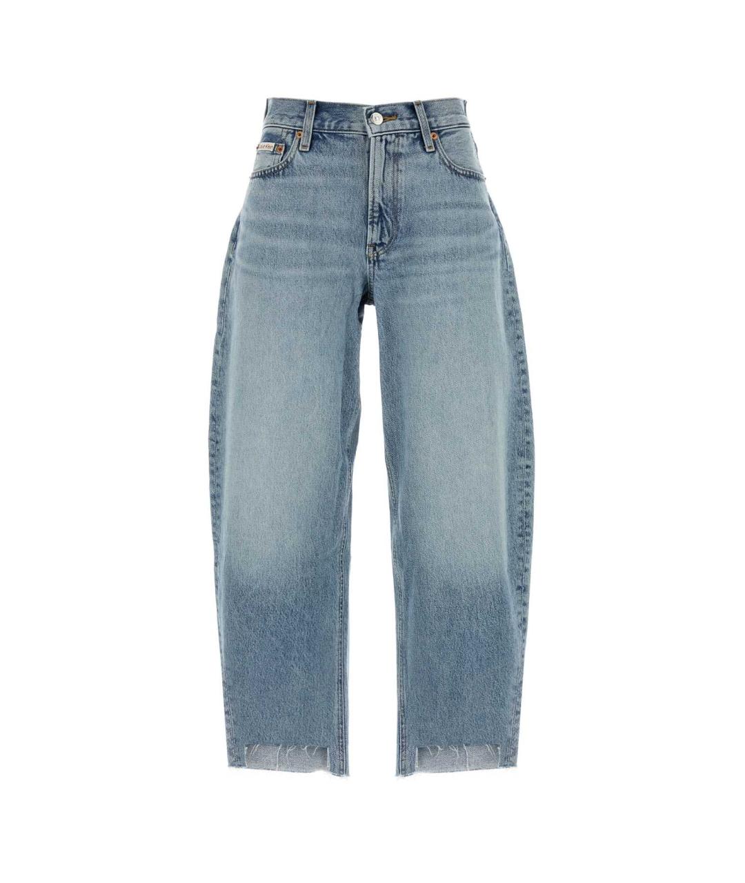 CALVIN KLEIN COLLECTION Голубые хлопковые прямые джинсы, фото 1