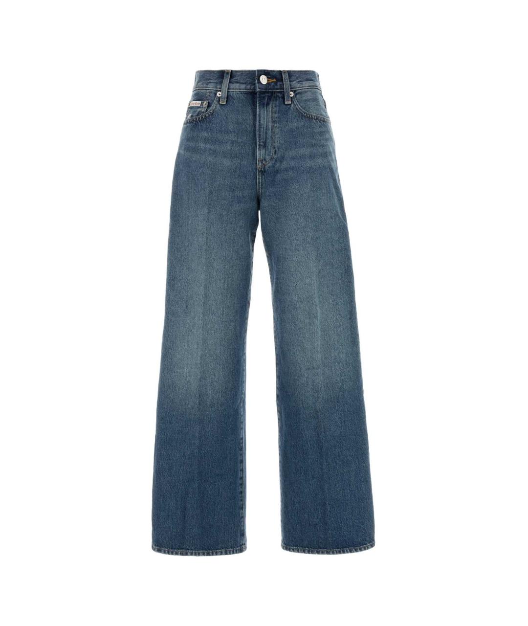 CALVIN KLEIN COLLECTION Синие хлопковые прямые джинсы, фото 1