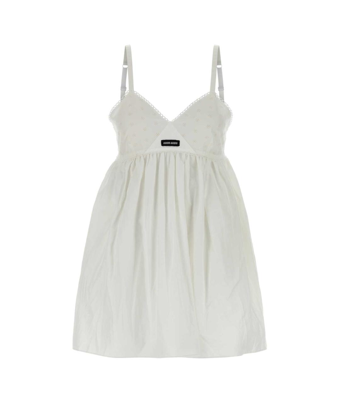 MIU MIU Белое хлопковое повседневное платье, фото 1