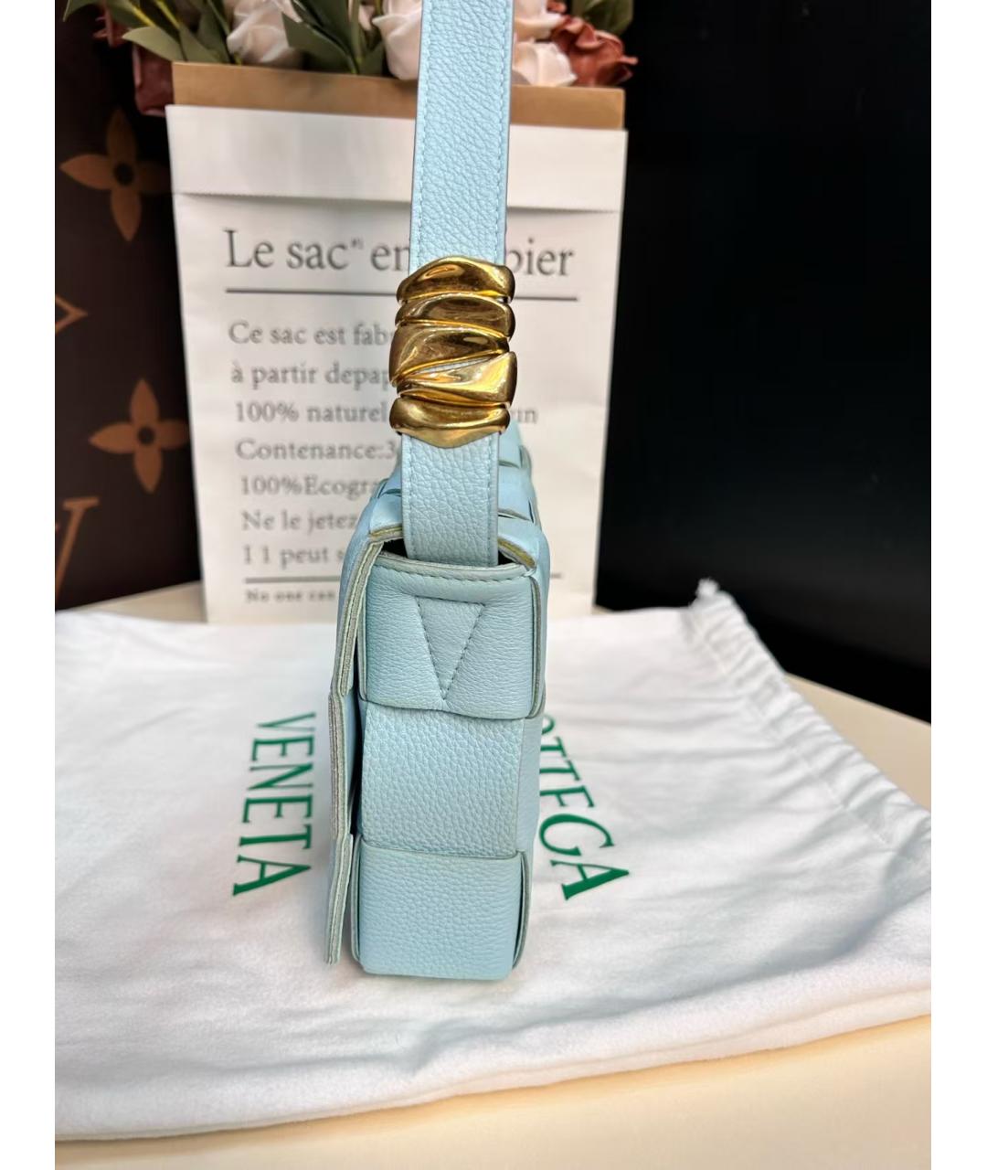 BOTTEGA VENETA Голубая кожаная сумка через плечо, фото 2