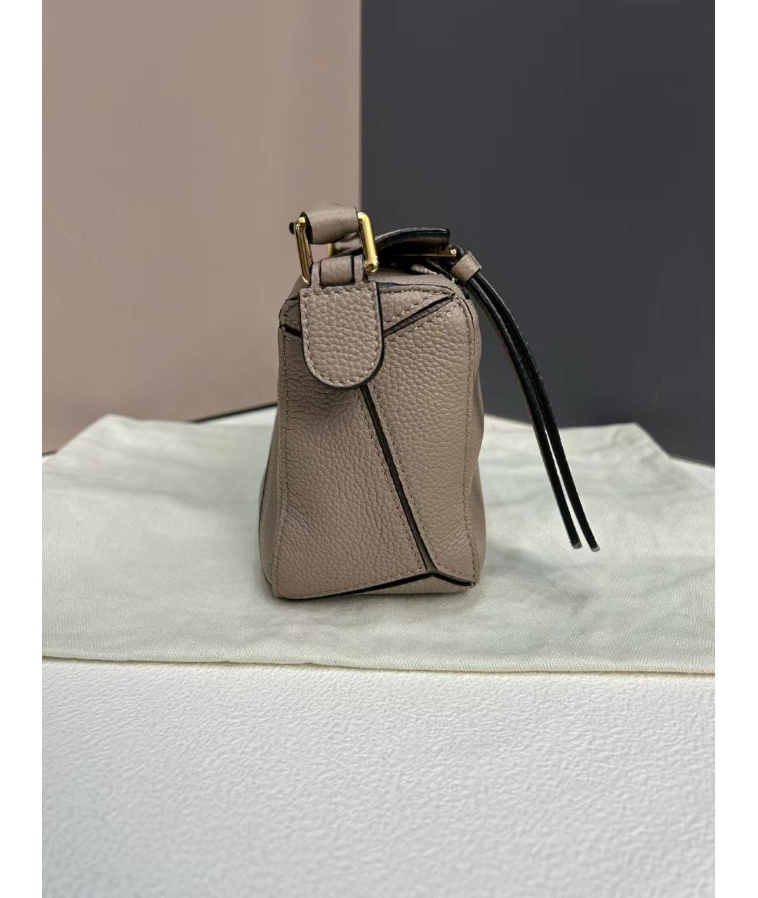 LOEWE Бежевая кожаная сумка через плечо, фото 2