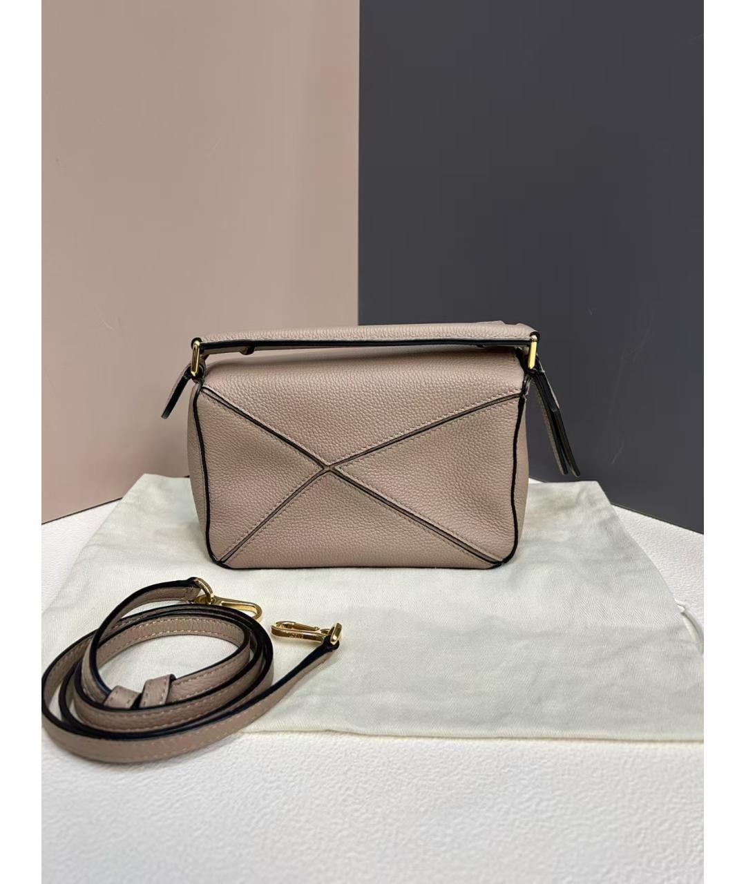 LOEWE Бежевая кожаная сумка через плечо, фото 5