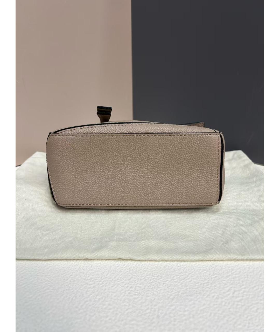 LOEWE Бежевая кожаная сумка через плечо, фото 3