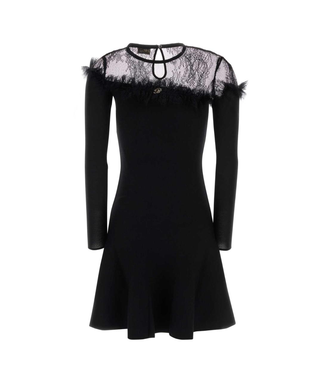 BLUMARINE Черное шерстяное вечернее платье, фото 2