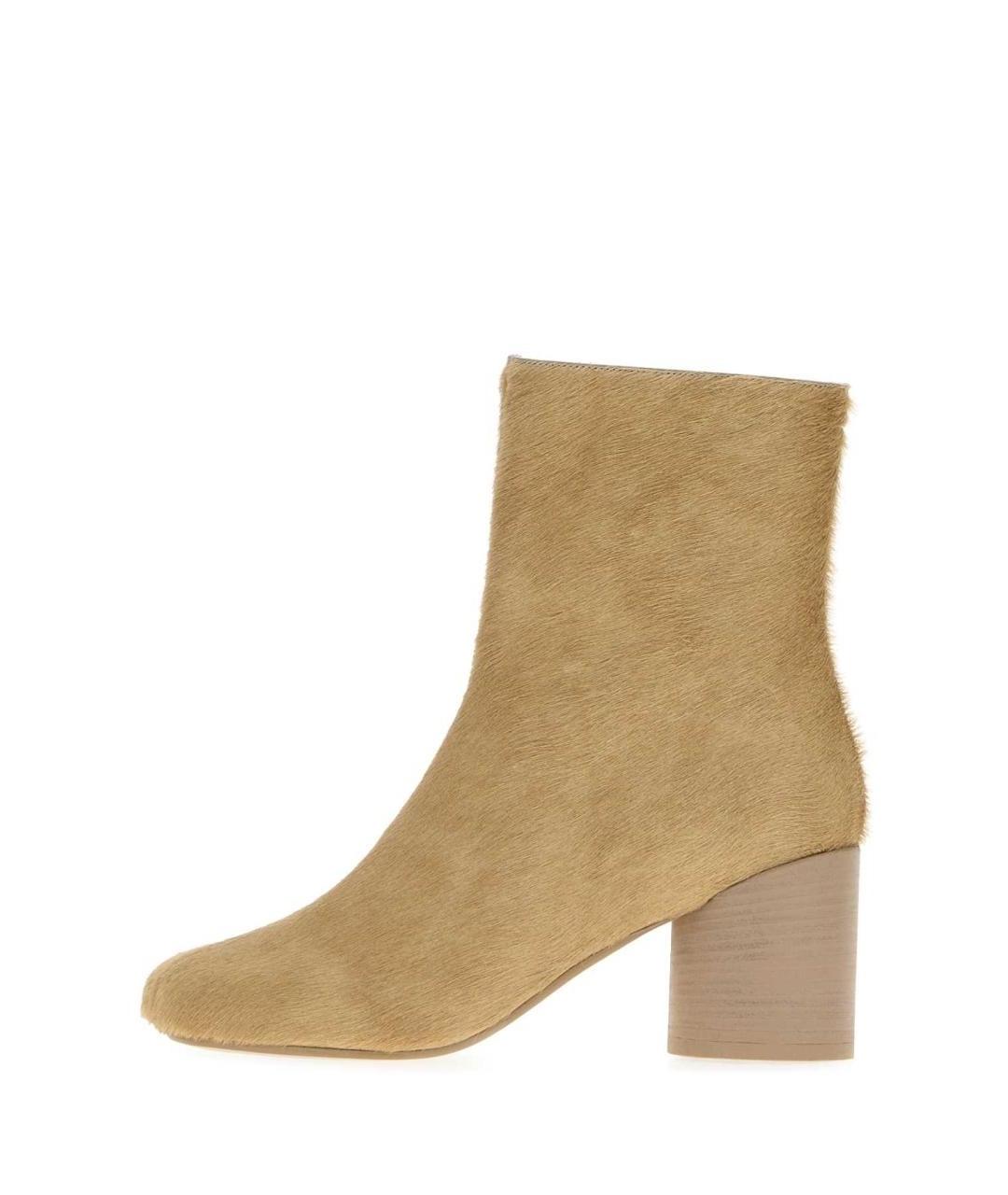 MM6 MAISON MARGIELA Бежевые кожаные ботильоны, фото 3