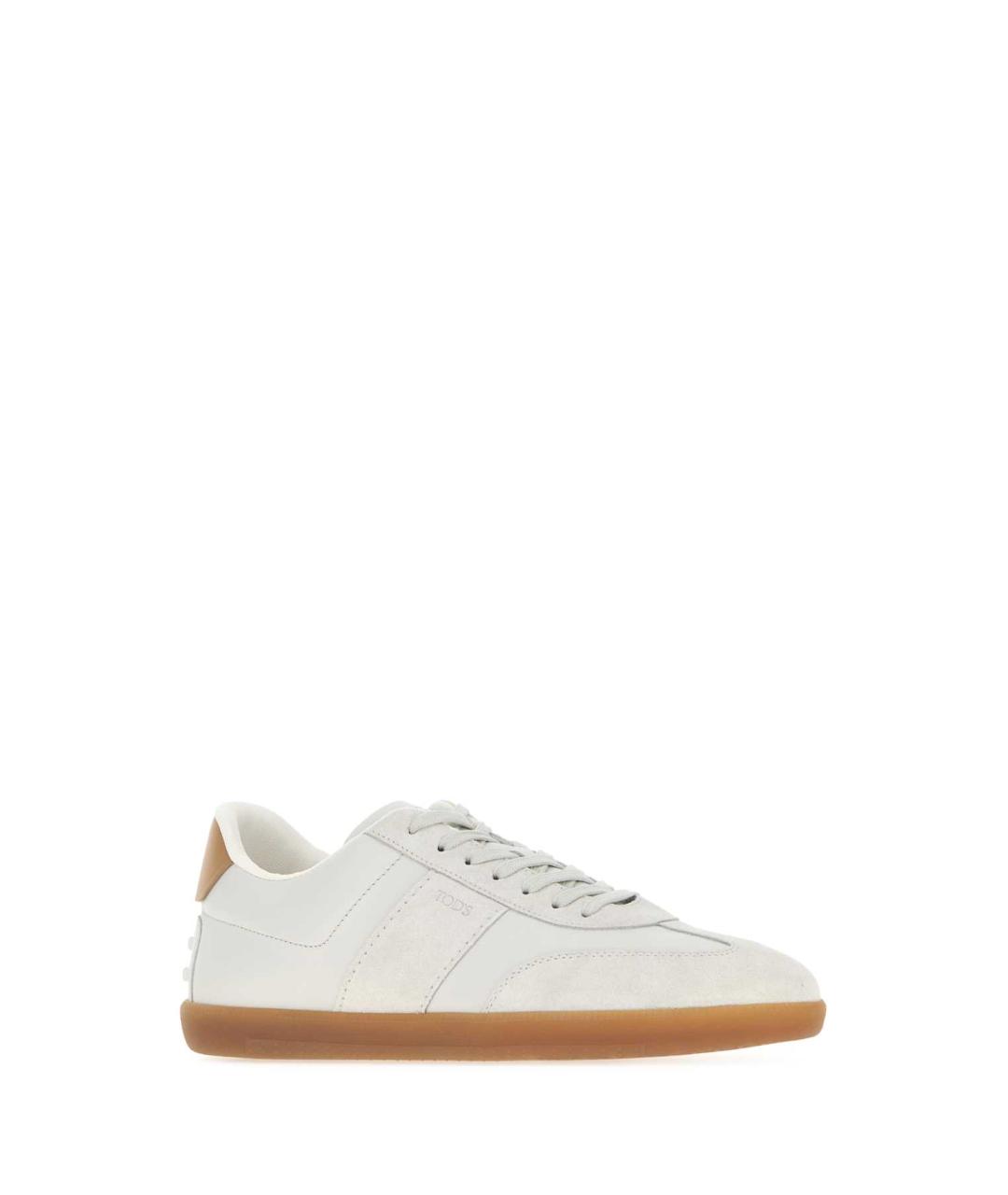 TOD'S Белые кожаные низкие кроссовки / кеды, фото 2