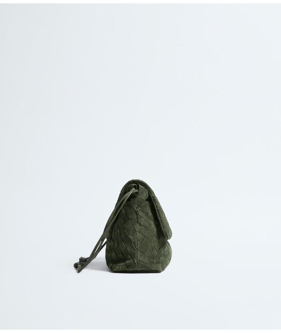 BOTTEGA VENETA Зеленая замшевая сумка с короткими ручками, фото 4