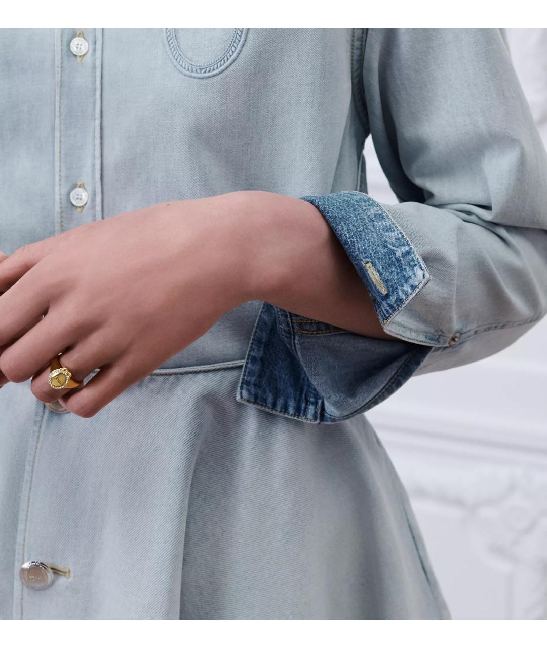 CHRISTIAN DIOR Голубая хлопковая рубашка, фото 4