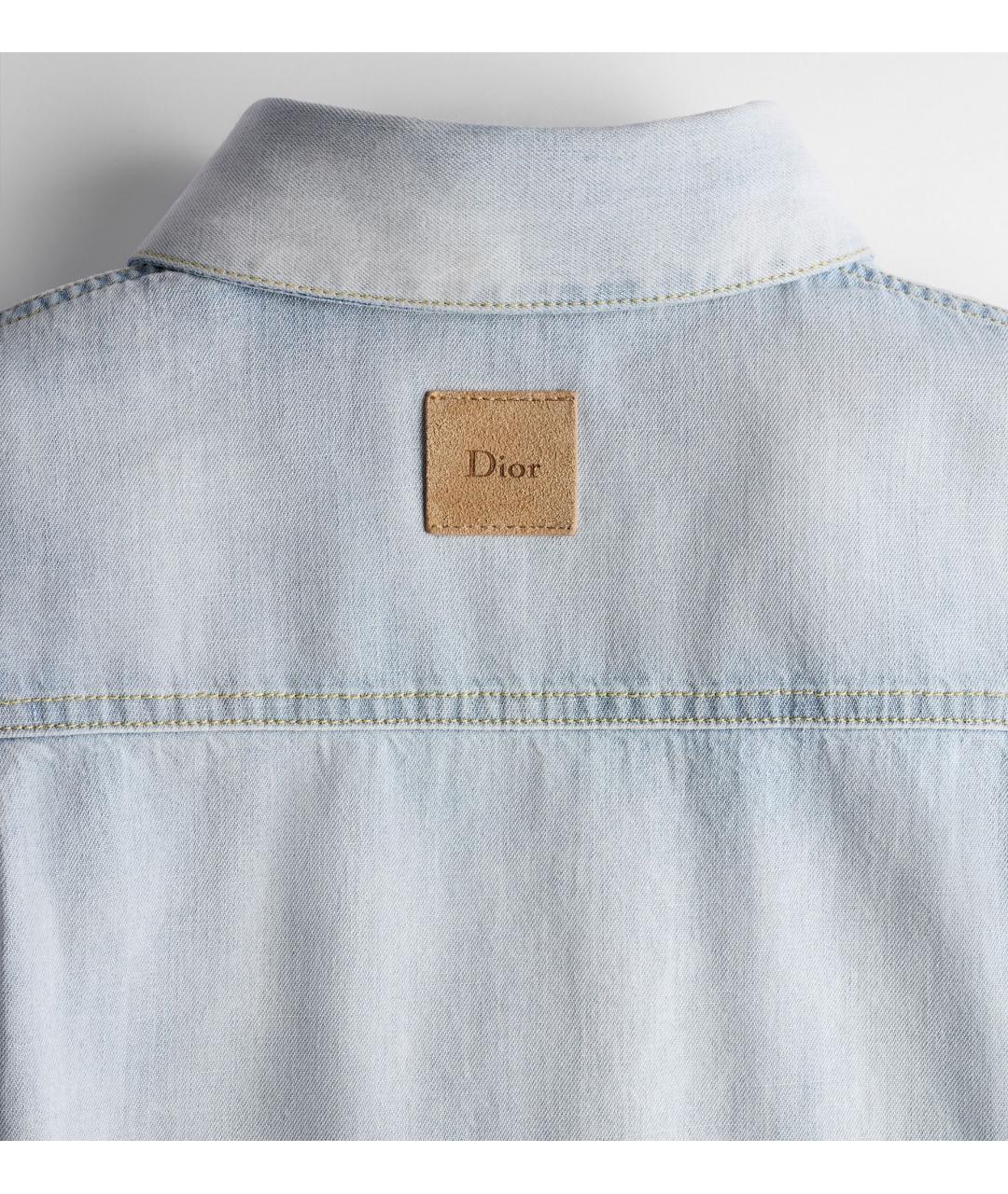 CHRISTIAN DIOR Голубая хлопковая рубашка, фото 6
