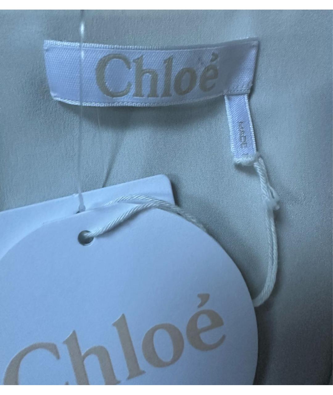 CHLOE Белая шелковая блузы, фото 3