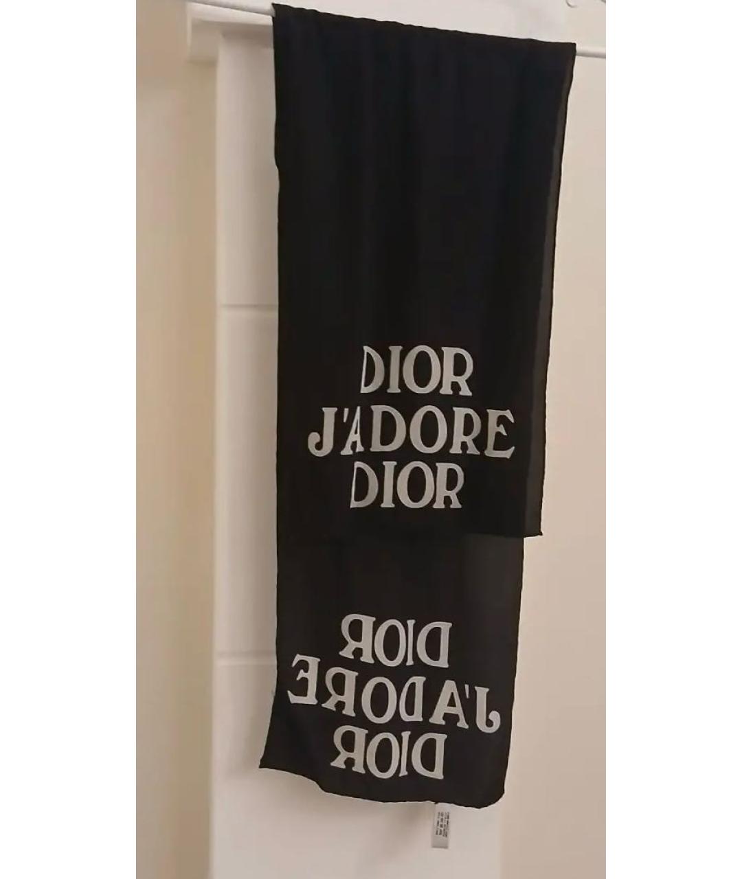 CHRISTIAN DIOR Черный шелковый платок, фото 5