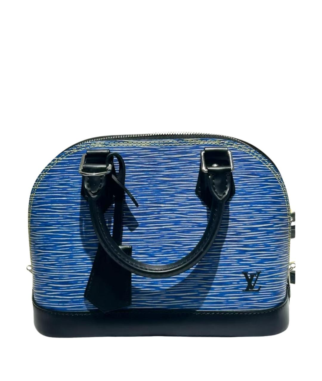 LOUIS VUITTON Синяя кожаная сумка с короткими ручками, фото 1