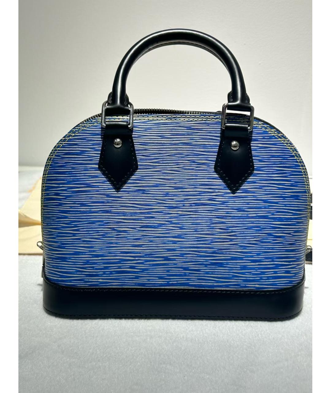 LOUIS VUITTON Синяя кожаная сумка с короткими ручками, фото 4