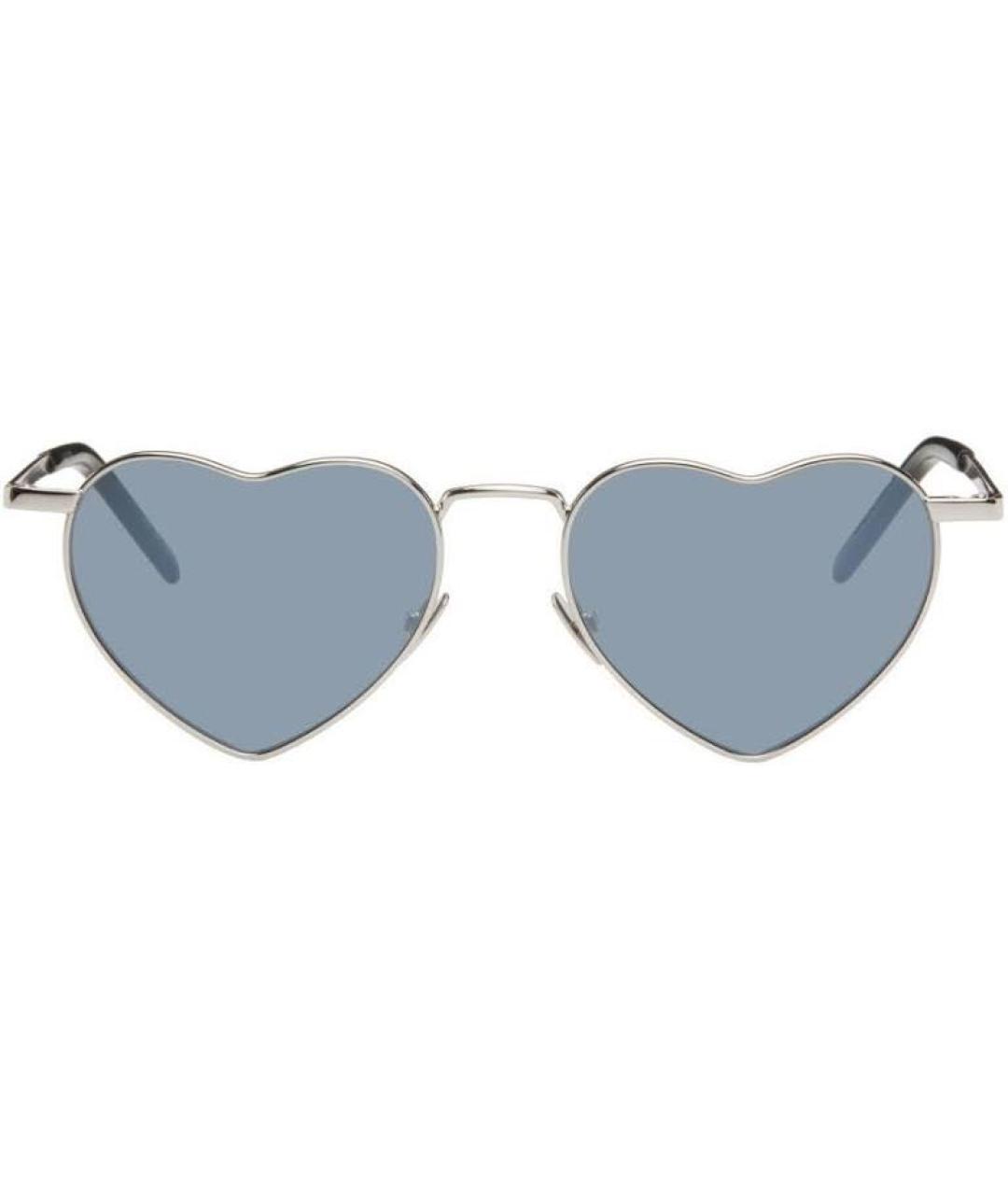 SAINT LAURENT Серые металлические солнцезащитные очки, фото 1